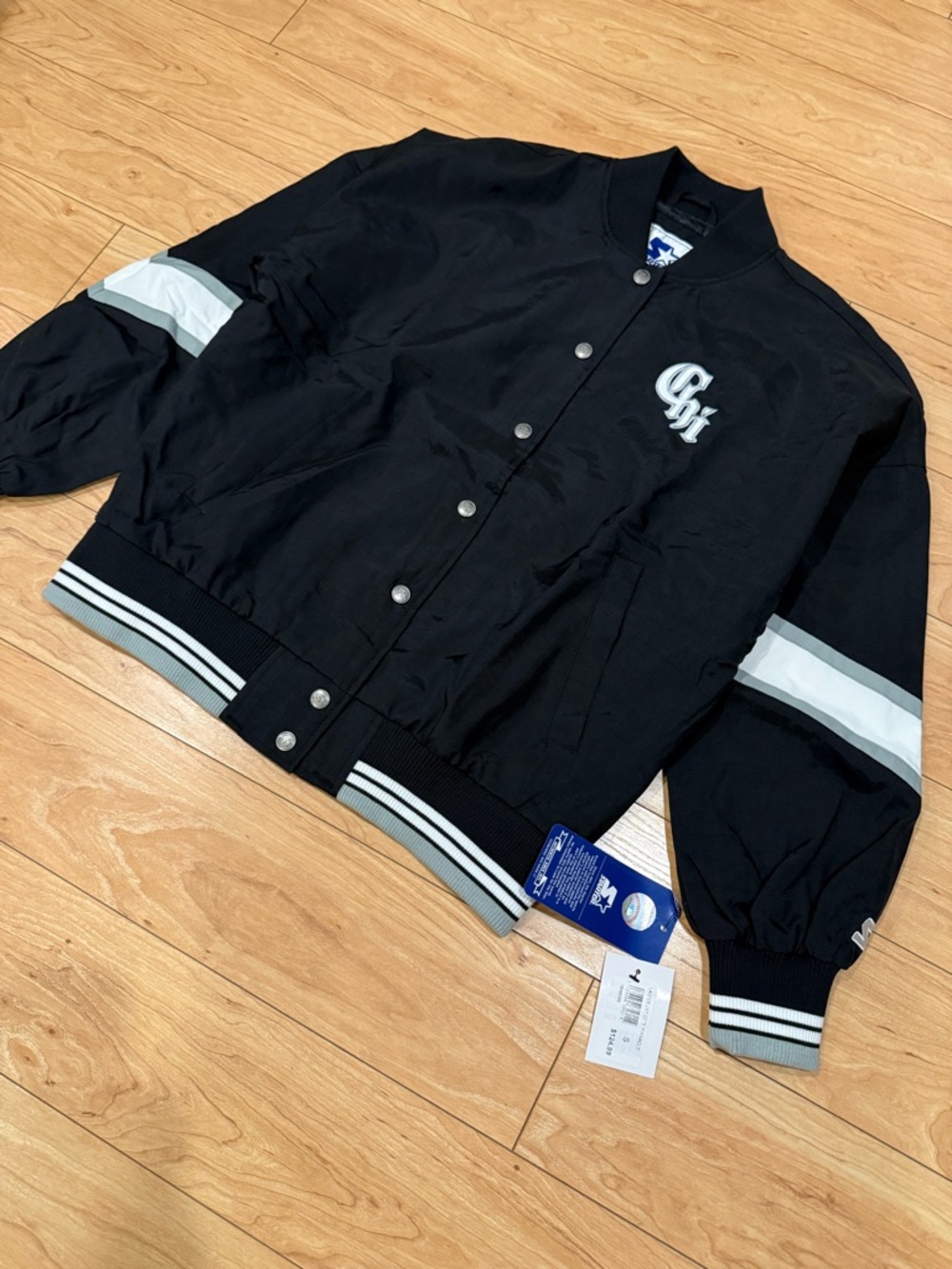 Starter Chicago White Sox Women’s Varsity Jacket S Black MLB New With Tags NWT